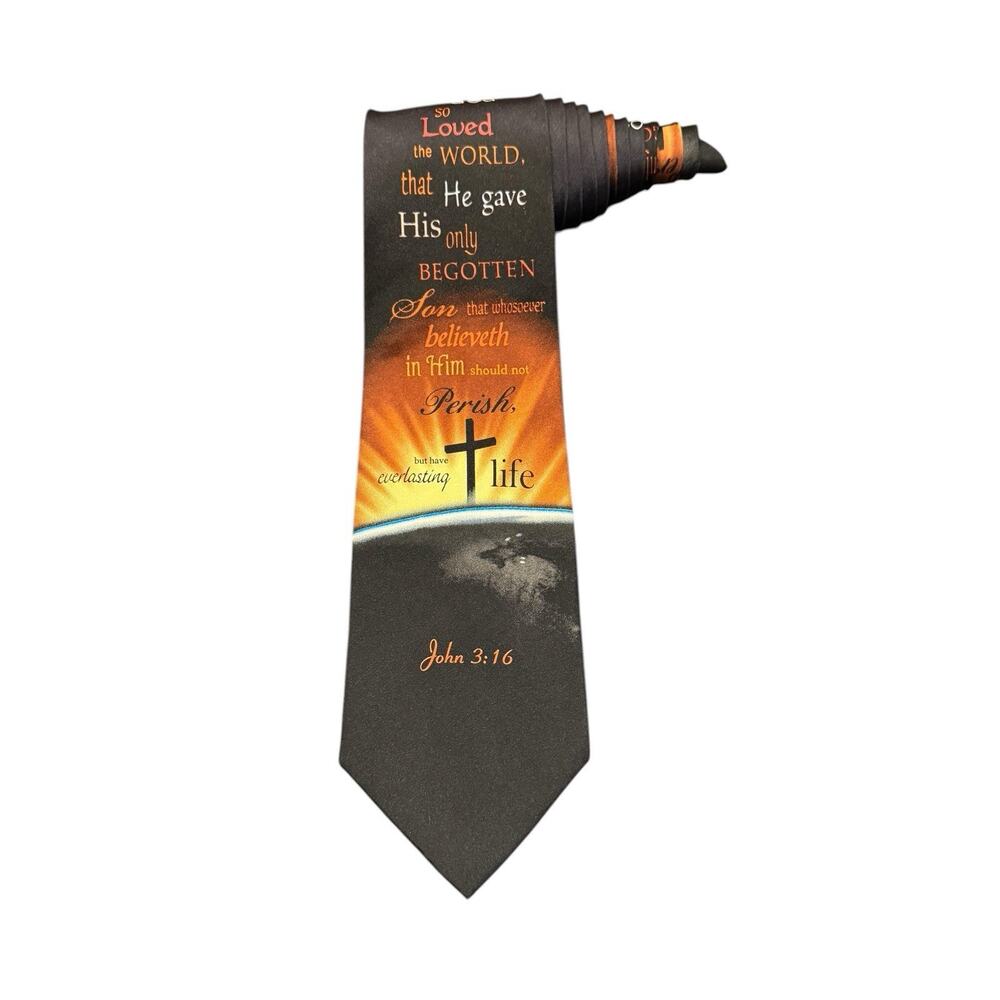 Eagle Wings John 3:16 Bible Verse Christian Religious Novelty Necktie 100% Silk